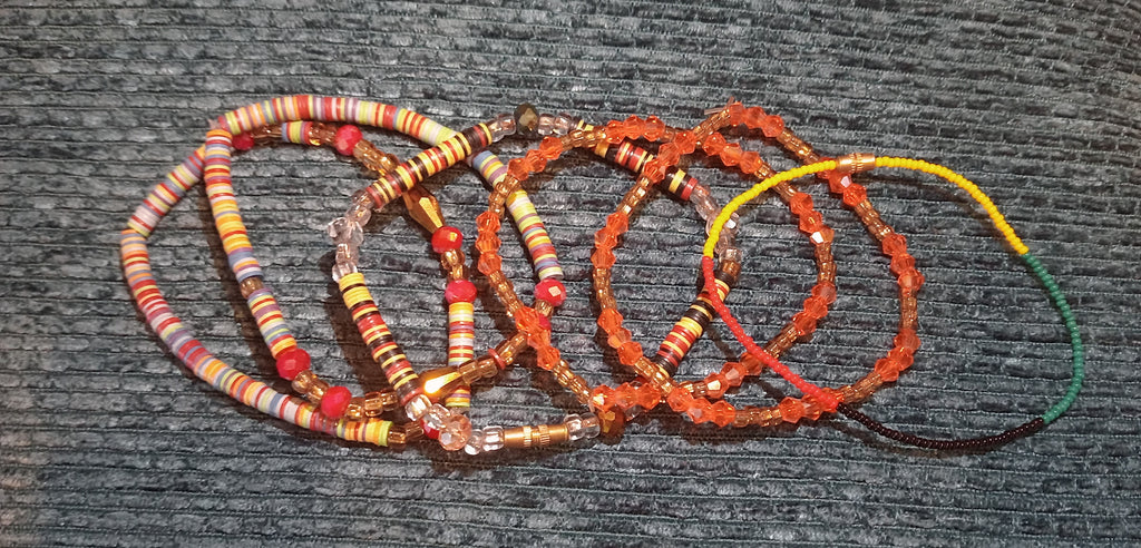 Antique African Trade Bead Bracelet — Made Solid